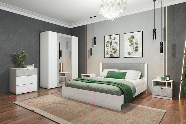 Изображение товара Односпальная кровать Аквилон Акцент №900М (белое сияние/веллюкс 49)