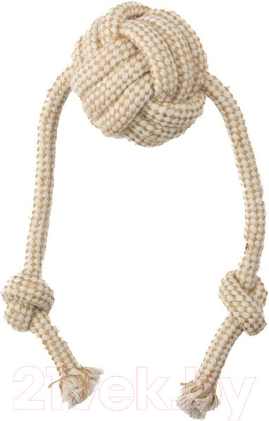 Изображение товара Игрушка для собак Mr. Kranch Мяч из каната на шнуре / MKR001127 (натуральный)