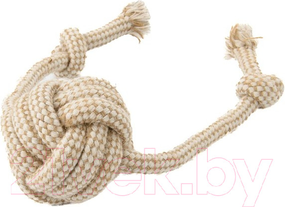 Изображение товара Игрушка для собак Mr. Kranch Мяч из каната на шнуре / MKR001127 (натуральный)