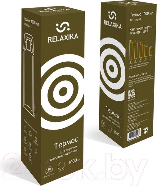 Изображение товара Термос для напитков Relaxika 101 (1000мл, хаки)