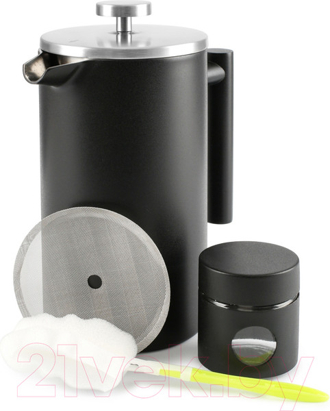 Изображение товара Френч-пресс Attribute Black Edition с банкой для чая/кофе / ATF401 (1л)