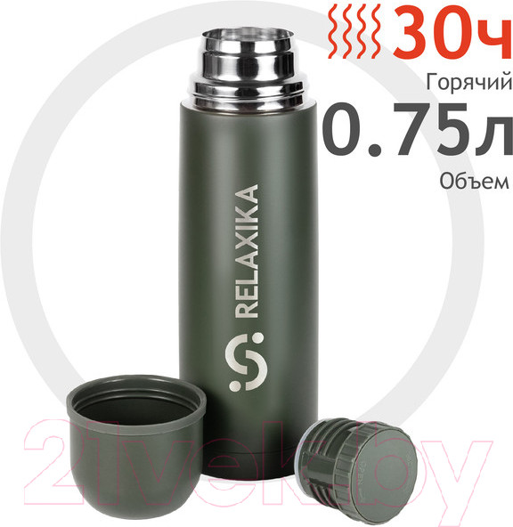 Изображение товара Термос для напитков Relaxika 101 (750мл, хаки)
