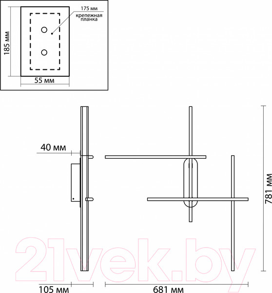 Изображение товара Бра Odeon Light Rudy 3890/36WLP