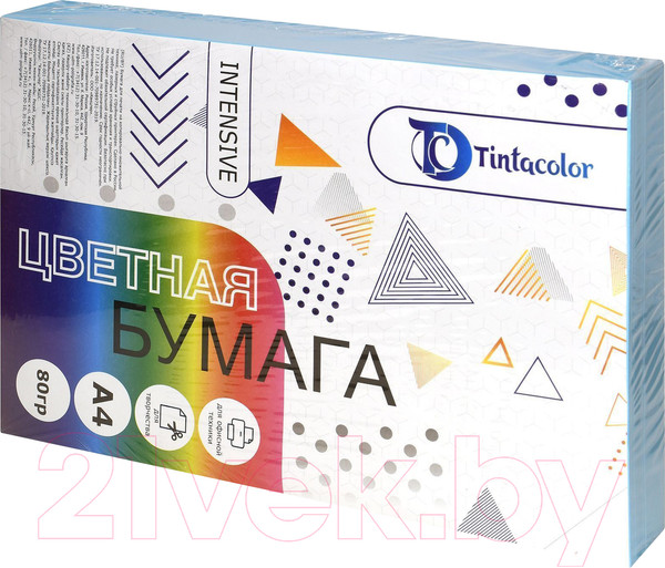 Изображение товара Бумага Tintacolor А4 80 г/м2 / 411082 (500л, интенсив синий)