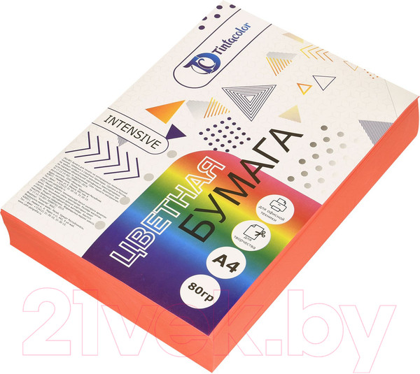 Изображение товара Бумага Tintacolor А4 80 г/м2 / 411044 (500л, интенсив красный)