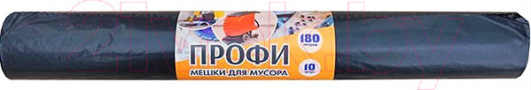 Изображение товара Пакеты для мусора Концепция Быта Профи 180л / 2074 (10шт, черный)