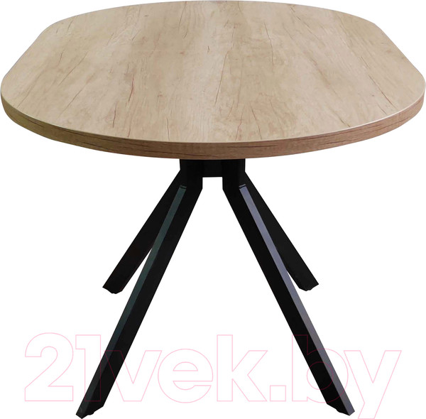 Изображение товара Обеденный стол Васанти Плюс Дорн-1 120-160x80 (дуб небраска натуральный/черный)