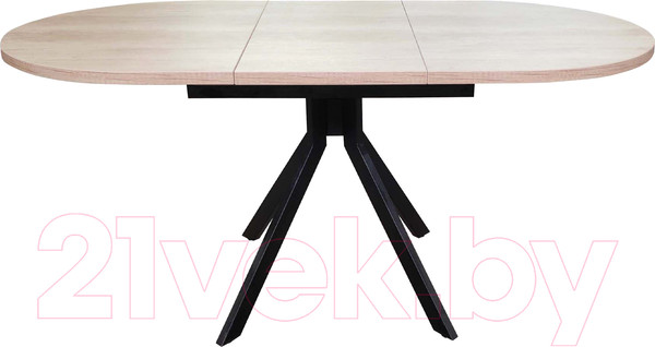 Изображение товара Обеденный стол Васанти Плюс Дорн-1 120-160x80 (дуб небраска натуральный/черный)