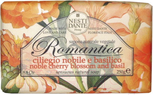 Изображение товара Мыло твердое Nesti Dante Romantica Вишневый цвет и базилик (250г)