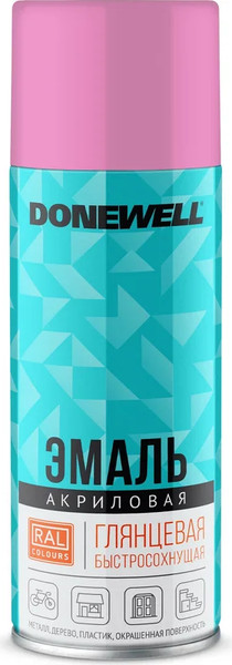 Изображение товара Эмаль Donewell RAL 3015 Универсальная акриловая DW-A3015 (520мл, розовый глянец)