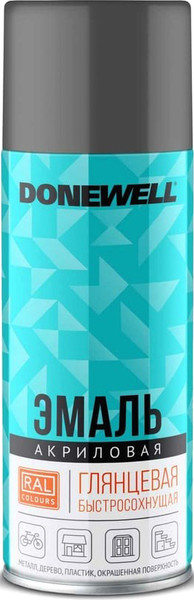 Изображение товара Эмаль Donewell RAL 7012 Универсальная акриловая DW-A7012 (520мл, темно-серый глянец)
