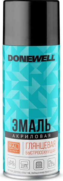 Изображение товара Эмаль Donewell RAL 9005 Универсальная акриловая DW-A9005 (520мл, черный глянец)
