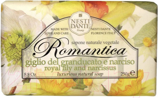 Изображение товара Мыло твердое Nesti Dante Romantica Королевская лилия и нарцисс (250г)