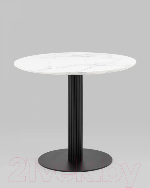 Изображение товара Обеденный стол Stool Group Stem D90 (мраморный/черный)