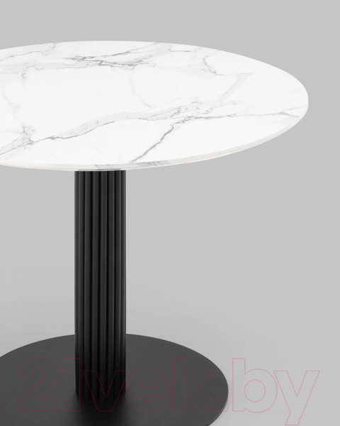 Изображение товара Обеденный стол Stool Group Stem D90 (мраморный/черный)