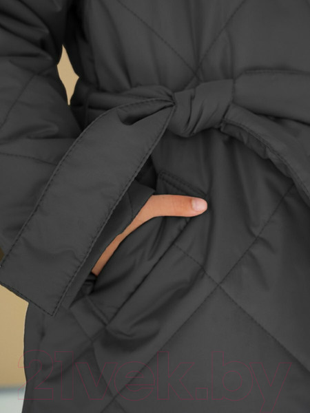 Изображение товара Пальто детское Amarobaby Pretty / AB-OD23-PRETTY29/10-146 (графит, р.146-152)