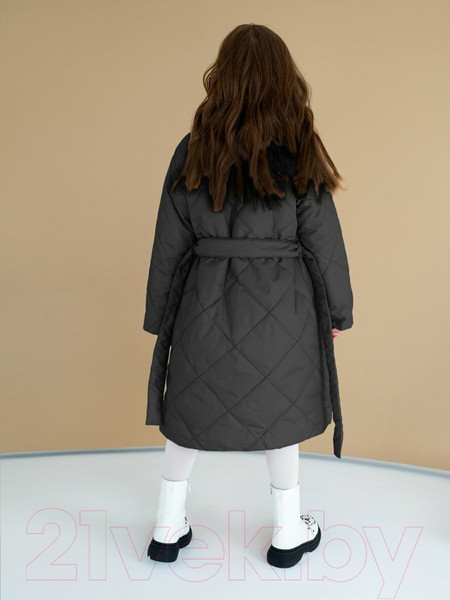 Изображение товара Пальто детское Amarobaby Pretty / AB-OD23-PRETTY29/10-146 (графит, р.146-152)