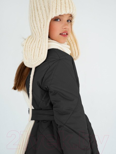 Изображение товара Пальто детское Amarobaby Pretty / AB-OD23-PRETTY29/10-146 (графит, р.146-152)