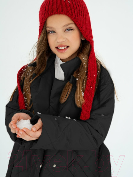 Изображение товара Пальто детское Amarobaby Pretty / AB-OD23-PRETTY29/10-146 (графит, р.146-152)