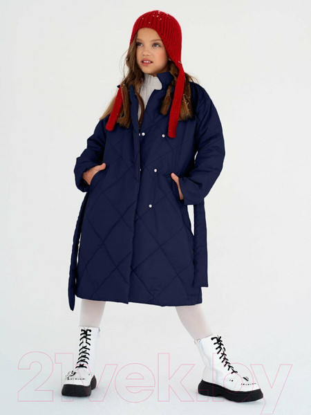 Изображение товара Пальто детское Amarobaby Pretty / AB-OD23-PRETTY29/20-128 (синий, р.128-134)