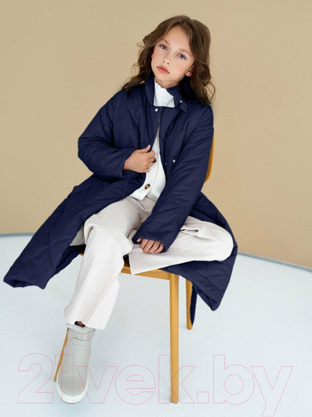 Изображение товара Пальто детское Amarobaby Pretty / AB-OD23-PRETTY29/20-128 (синий, р.128-134)
