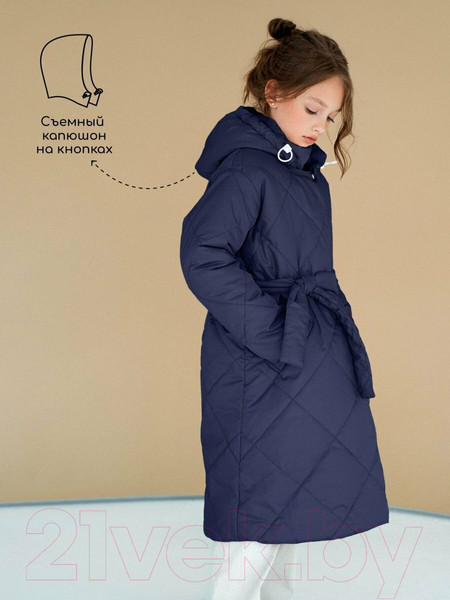 Изображение товара Пальто детское Amarobaby Pretty / AB-OD23-PRETTY29/20-146 (синий, р.146-152)