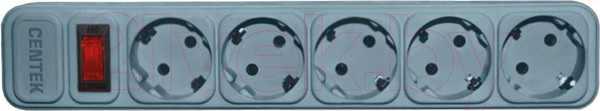 Изображение товара Сетевой фильтр Centek СТ-8900-5-4.5 (4.5м, 5 розеток, серый)