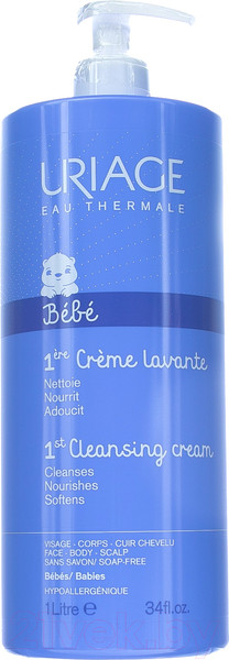 Изображение товара Средство для купания Uriage Baby Очищающий пенящийся крем (1л)