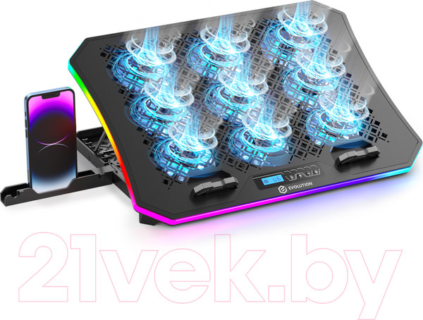 Изображение товара Подставка для ноутбука Evolution LCS-05 RGB с активным охлаждением