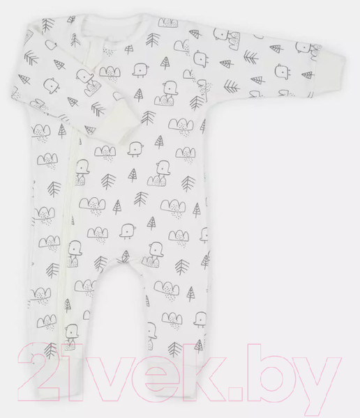 Изображение товара Набор комбинезонов для малышей MOWbaby Birds / 1282 (Milk, р.68)