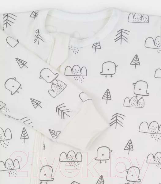 Изображение товара Набор комбинезонов для малышей MOWbaby Birds / 1282 (Milk, р.68)