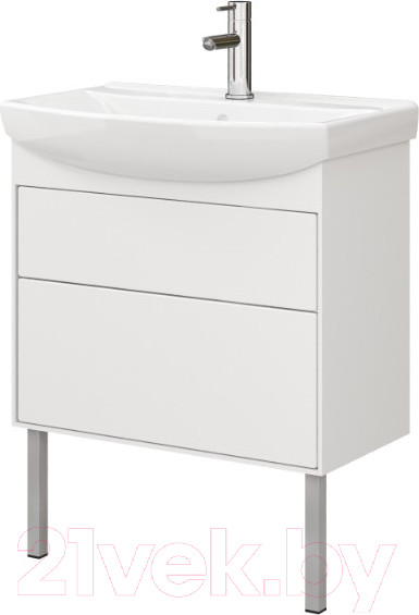 Изображение товара Тумба под умывальник Belux Клермонт Н70-02 (1, белый глянцевый)