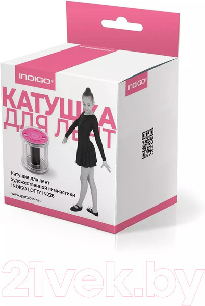 Изображение товара Катушка для гимнастической ленты Indigo Sport IN226 (черный/розовый)