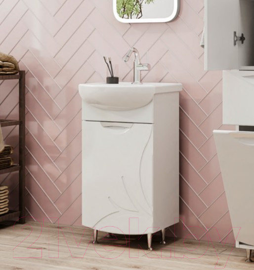 Изображение товара Тумба с умывальником Volna Adel 40.1D c умывальником Азов 40 (напольная)