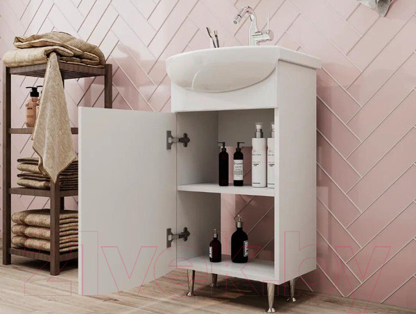 Изображение товара Тумба с умывальником Volna Adel 40.1D c умывальником Азов 40 (напольная)