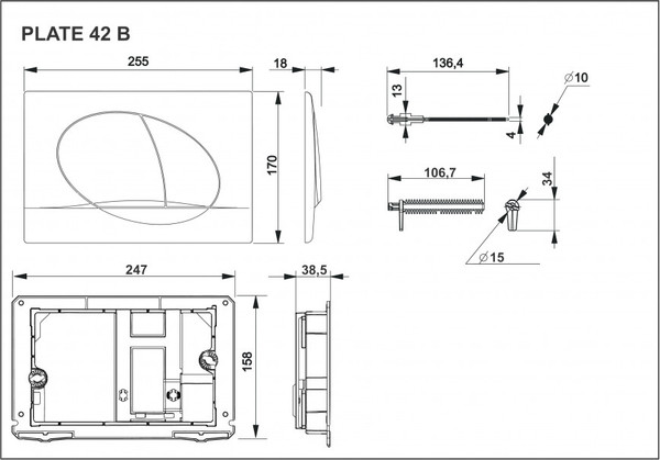 Изображение товара Кнопка для инсталляции Roca Active 8901140B2