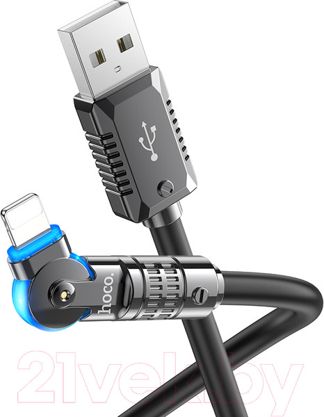 Изображение товара Кабель Hoco U118 iPhone (1.2м, черный)