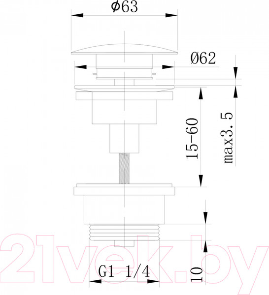 Изображение товара Донный клапан Abber AF0011B (черный матовый)