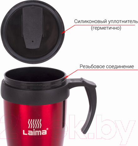 Изображение товара Термокружка Laima Автокружка / 605127 (400мл, красный)