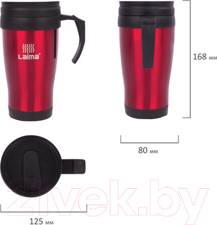 Изображение товара Термокружка Laima Автокружка / 605127 (400мл, красный)