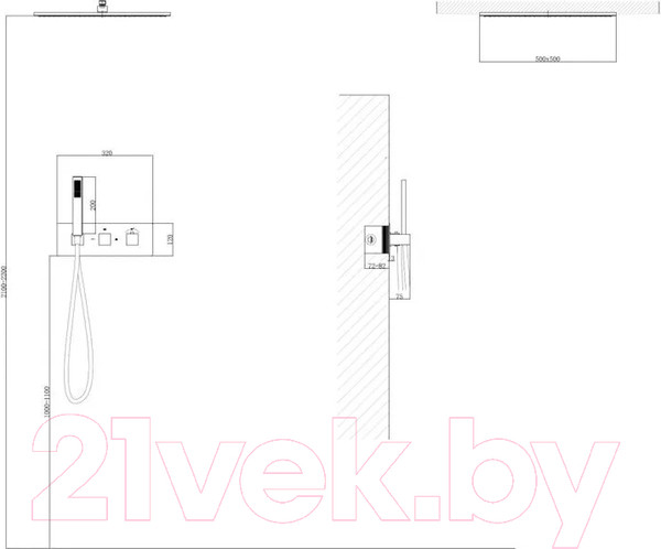 Изображение товара Душевая система со смесителем Abber Daheim AF8255G (золото матовое)
