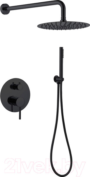 Изображение товара Душевая система со смесителем Abber Emotion AF8818B (черный матовый)
