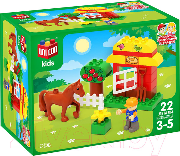 Изображение товара Конструктор Unicon Лошадка с домиком / 9468366 (22эл)