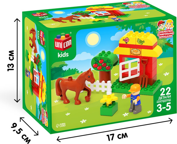 Изображение товара Конструктор Unicon Лошадка с домиком / 9468366 (22эл)