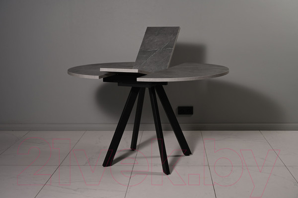 Изображение товара Обеденный стол Мир стульев Саен 27 100x100/30 (каспий срез камня/черный муар)