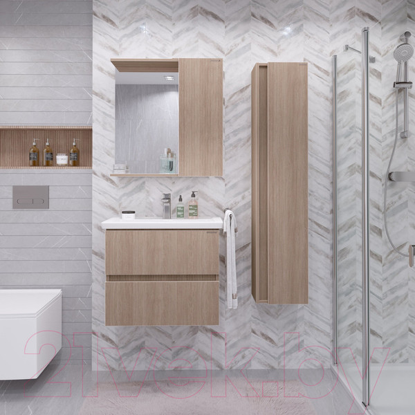 Изображение товара Шкаф с зеркалом для ванной Grossman Юнит 70 / 2070112 (кадена вуд)