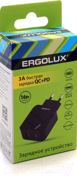 Изображение товара Адаптер питания сетевой Ergolux ELX-РA01QC-C02