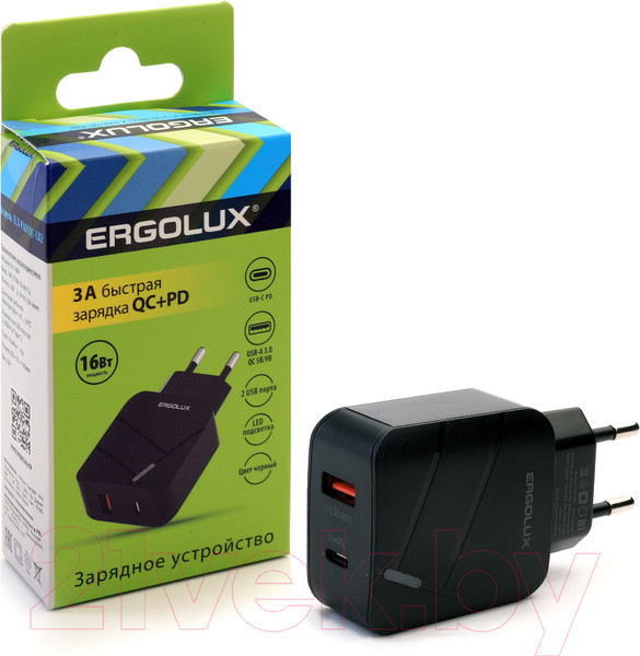 Изображение товара Адаптер питания сетевой Ergolux ELX-РA01QC-C02