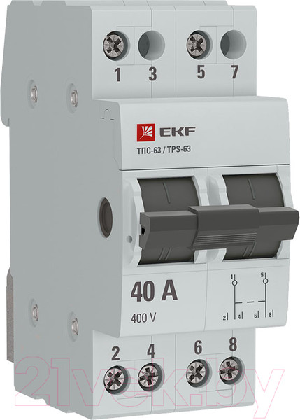 Изображение товара Переключатель EKF PROxima ТПС-63 2P 40А / TPS240