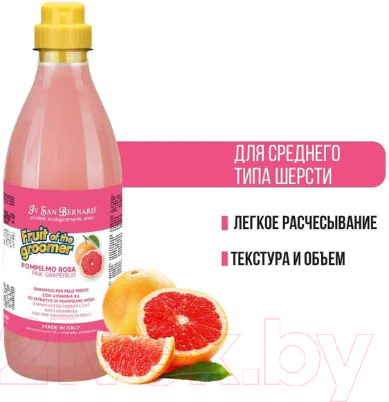 Изображение товара Шампунь для животных Iv San Bernard Fruit Of The Groomer Pink Grapefruit для средней длины (1л)